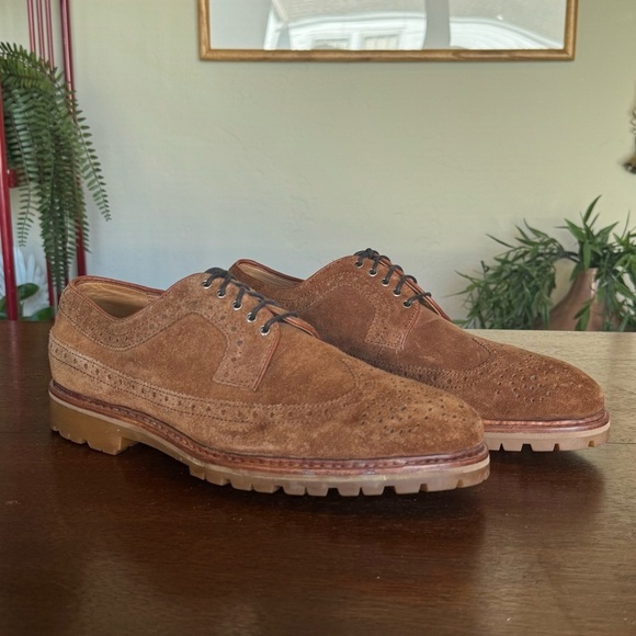 Gordon Rush Suede Leather Oxford Wing Tip Casual Dress Shoes Cognac Brown | Sz 9 main image 10